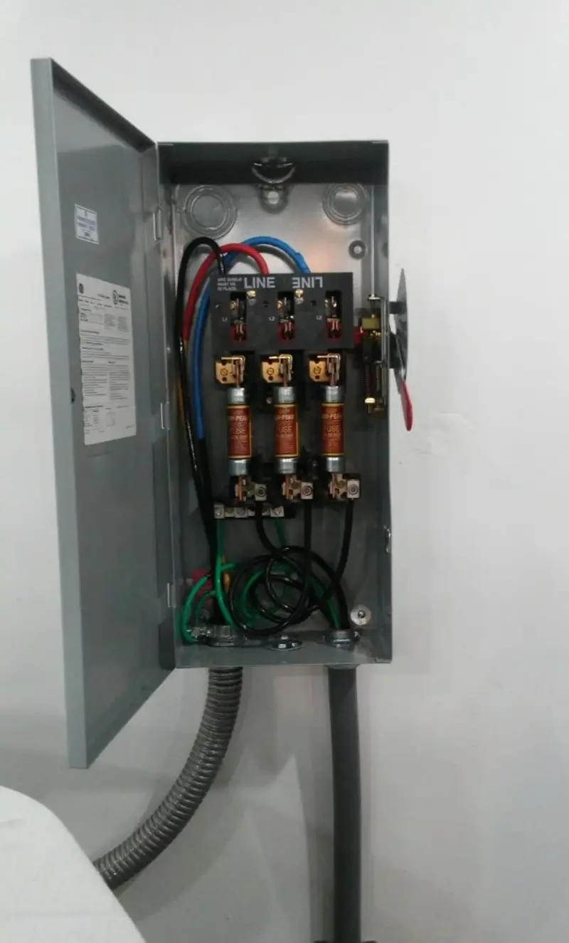 Three-phase disconnect switch installed for Electrical Wiring & Rewiring in Goffstown